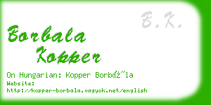 borbala kopper business card